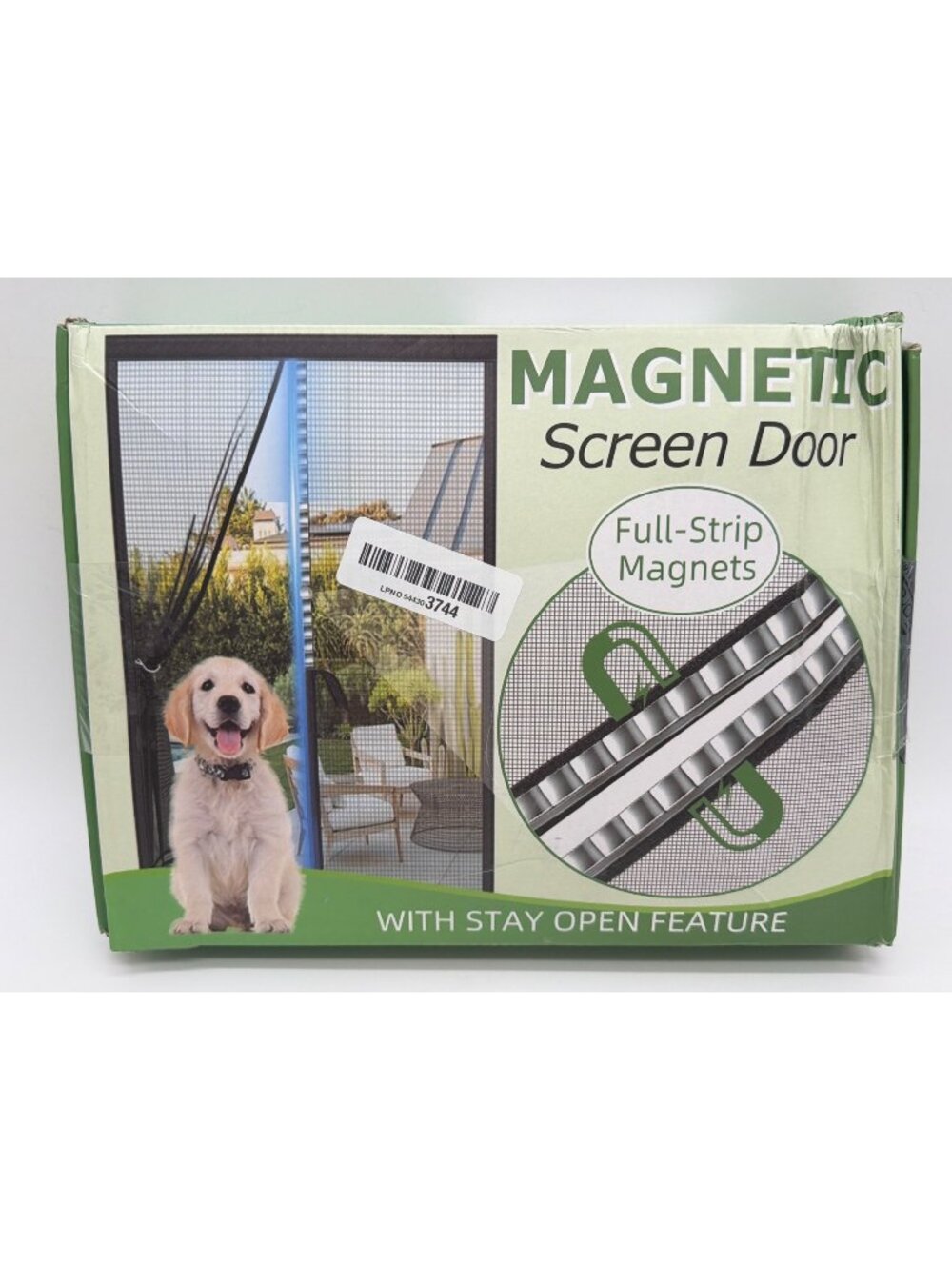 Magnetic Screen Door Full-Strip Magnets Stay Open Feature For 32" x 82" Door Siz